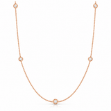 18K Rose Gold 0.23 ctw 5 Station Diamond Necklace