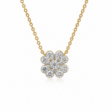 18K Yellow Gold 0.67 ctw Flower Diamond Necklace