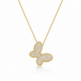 18K Yellow Gold 0.78 ctw Butterfly Diamond Necklace