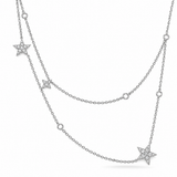 18K White Gold 0.20 ctw Star Charm Diamond Necklace
