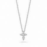 18K White Gold 0.11 ctw Baby Cross Diamond Necklace