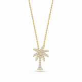 18K Yellow Gold 0.54 ctw Palm Tree Diamond Necklace