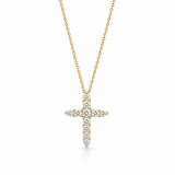 18K Yellow Gold 0.39 ctw Cross Diamond Necklace