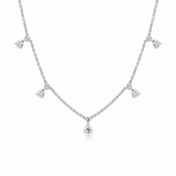 18K White Gold 1.28 ctw 5 Station Diamond Necklace