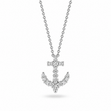 18K White Gold 0.15 ctw Anchor Diamond Necklace