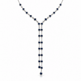 14K White Gold Lariat 2.71ctw Sapphire Necklace