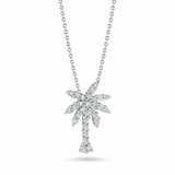 18K White Gold 0.19 ctw Palm Tree Diamond Necklace