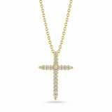18K Yellow Gold 0.10 ctw Cross Diamond Necklace