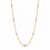 18K Two Tone 0.28 ctw 7 Station Diamond Necklace