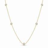 18K Yellow Gold 0.23 ctw 5 Station Diamond Necklace