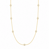 18K Yellow Gold 0.35 ctw 7 Station Diamond Necklace