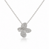 18K White Gold 0.42 ctw Flower Diamond Necklace