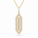 14K Yellow Gold 0.85 ctw Hexagon Diamond Necklace