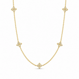 18K Yellow Gold 0.22 ctw 5 Station Diamond Necklace