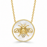 14K Yellow Gold Mother of Pearl Necklace