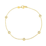18K Yellow Gold 0.26 ctw 5 Station Diamond Bracelet