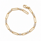 18K Yellow Gold 0.88 ctw Paperclip Diamond Bracelet