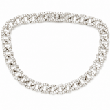 14K White Gold 3.73 ctw Curb Diamond Bracelet