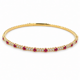 14K Yellow Gold Bangle 0.60ctw Ruby Bracelet