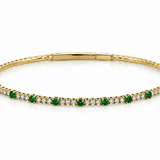 14K Yellow Gold Bangle 0.55ctw Emerald Bracelet