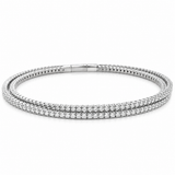 18K White Gold 3.26 ctw Flex Bangle Diamond Bracelet