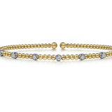 14K Two Tone 0.21 ctw Bangle Diamond Bracelet
