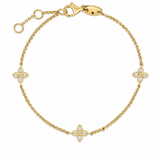 18K Yellow Gold 0.13 ctw 3 Station Diamond Bracelet