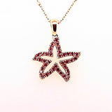 Denny Wong  Pink Sapphire Starfish/Sea Star Pendant with Diamonds