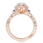 Pear 3-Stone Engagement Ring with Blue Sapphire