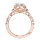 Pear 3-Stone Engagement Ring with Blue Sapphire