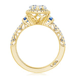 Pear 3-Stone Engagement Ring with Blue Sapphire