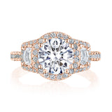 Round 3-Stone Engagement Ring