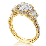 Round 3-Stone Engagement Ring