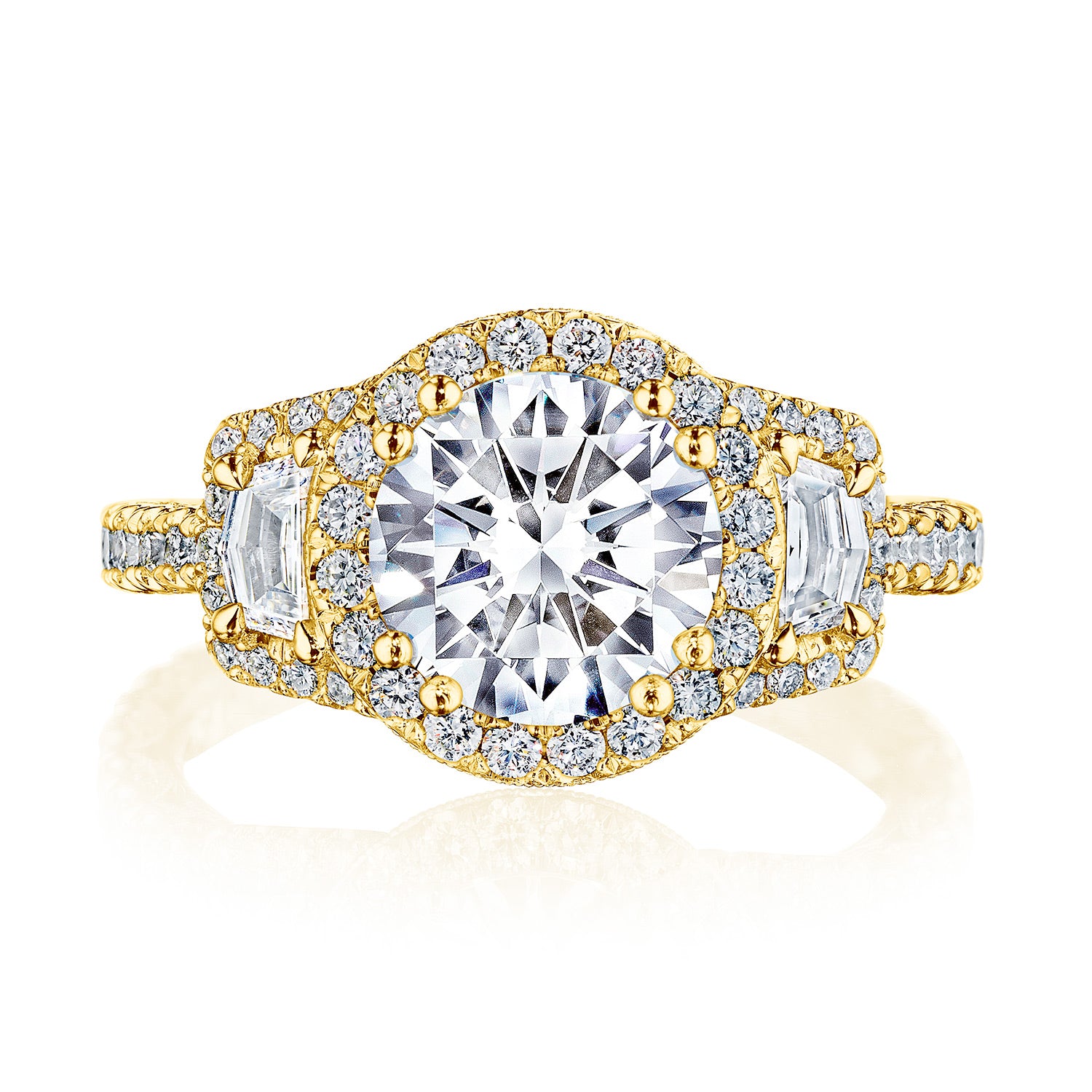 Round 3-Stone Engagement Ring