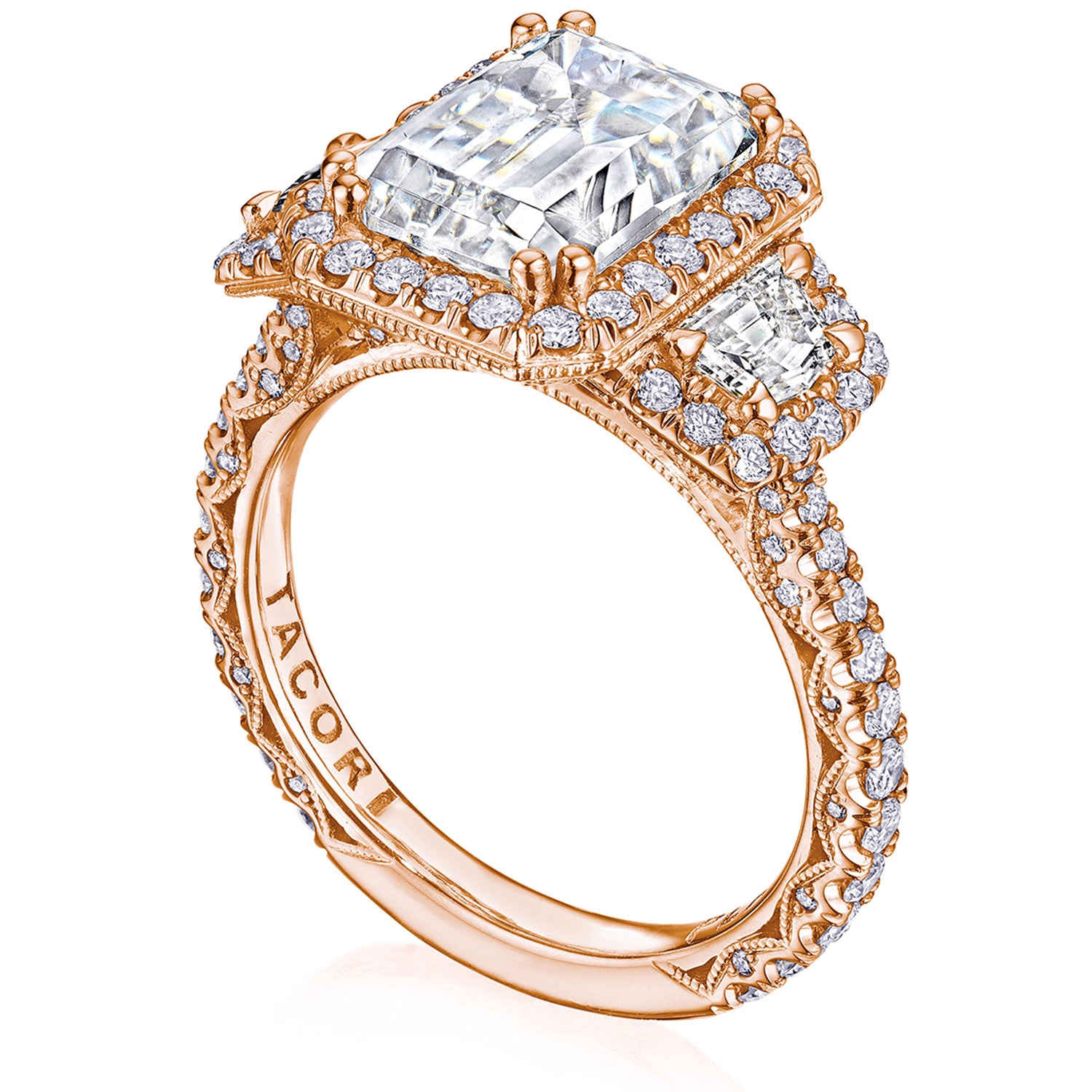 Emerald 3-Stone Engagement Ring