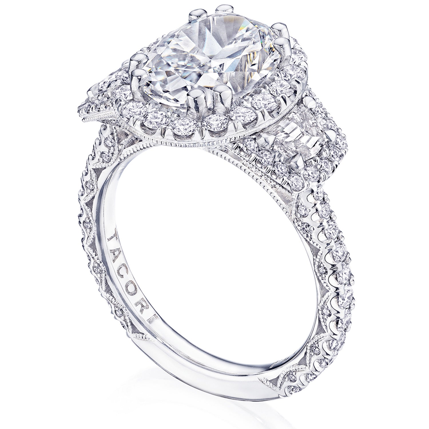 Oval 3-Stone Engagement Ring