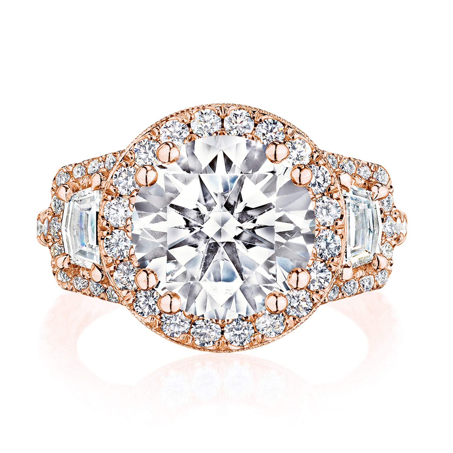 Round 3-Stone Engagement Ring