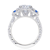 Round 3-Stone Engagement Ring