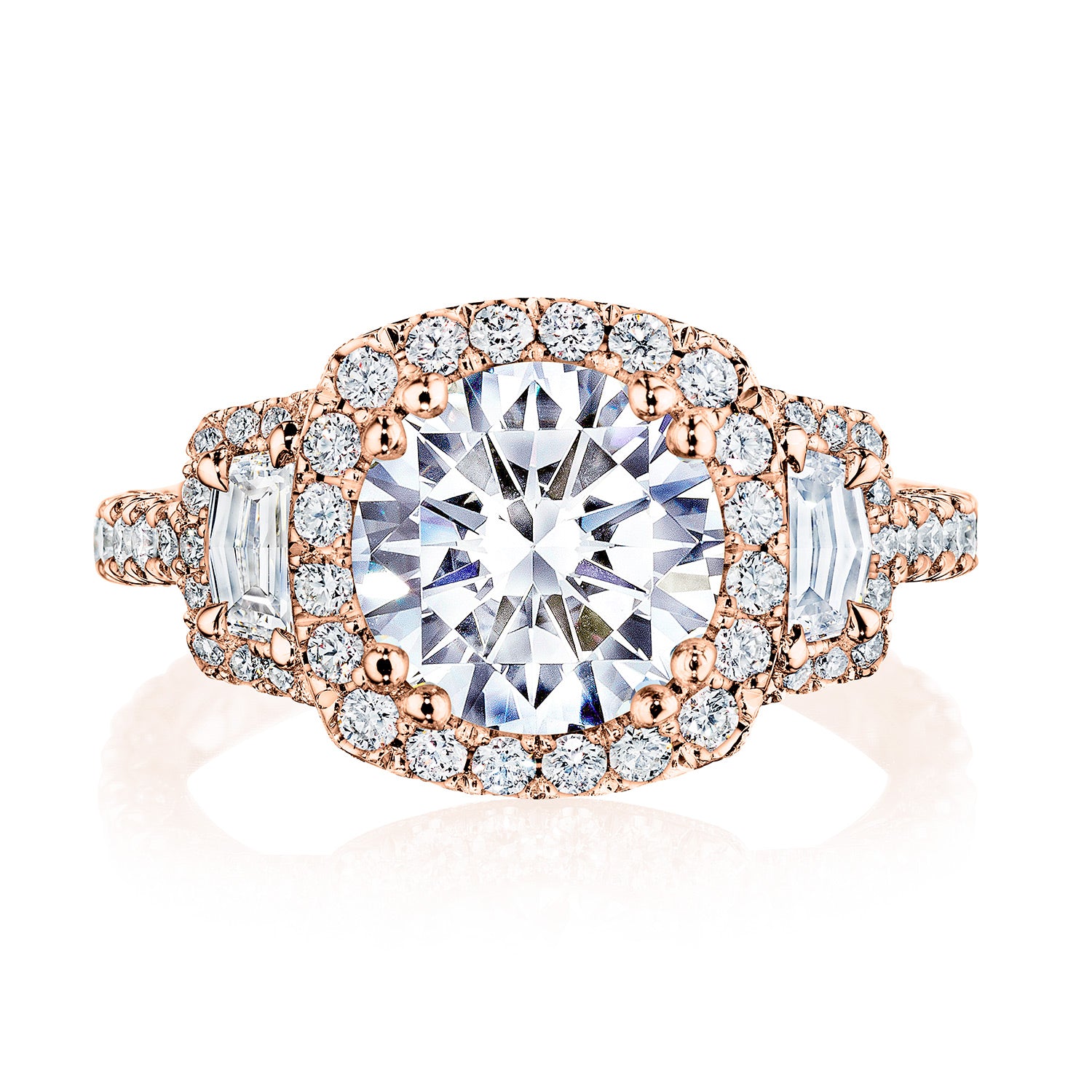 Round 3-Stone Engagement Ring