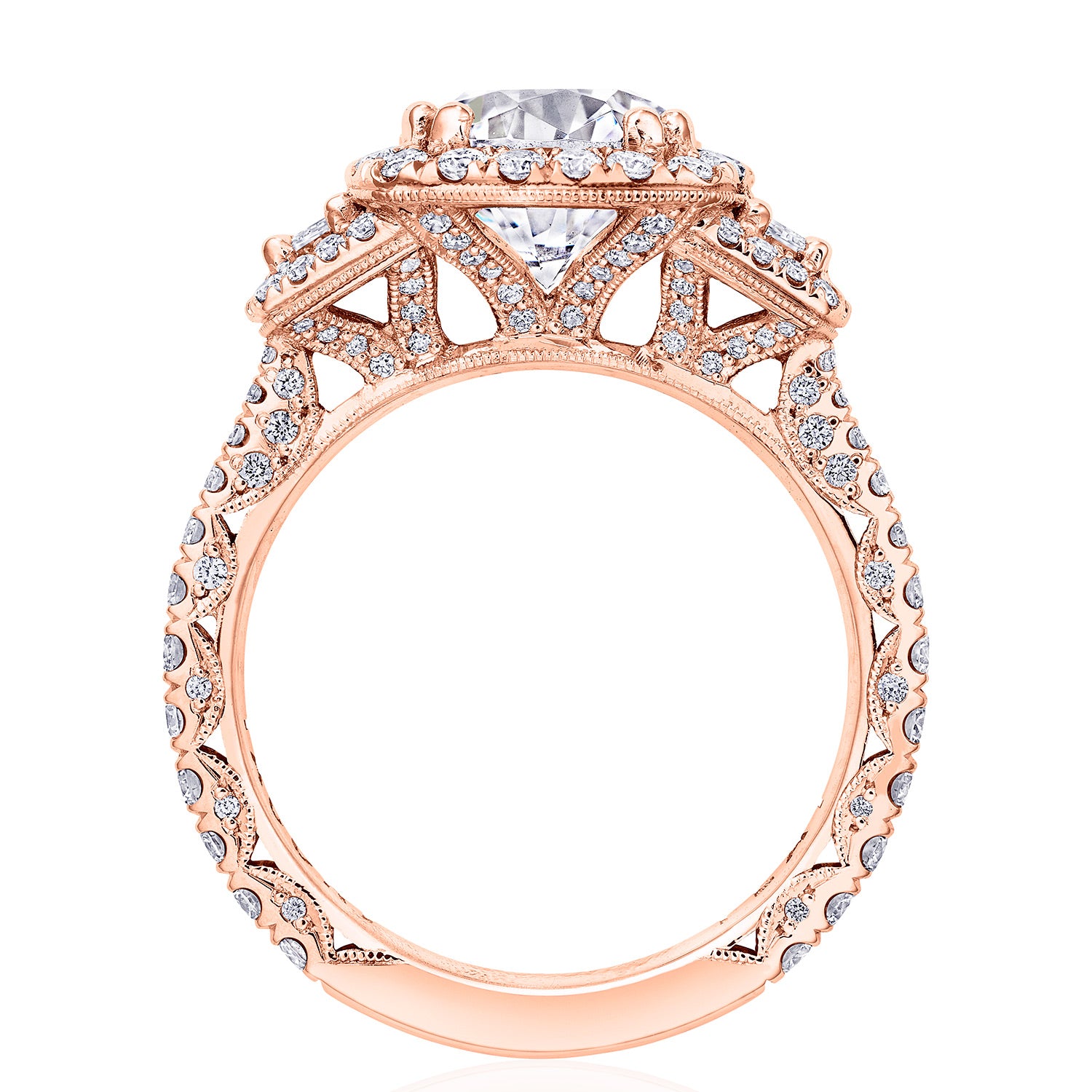 Round 3-Stone Engagement Ring