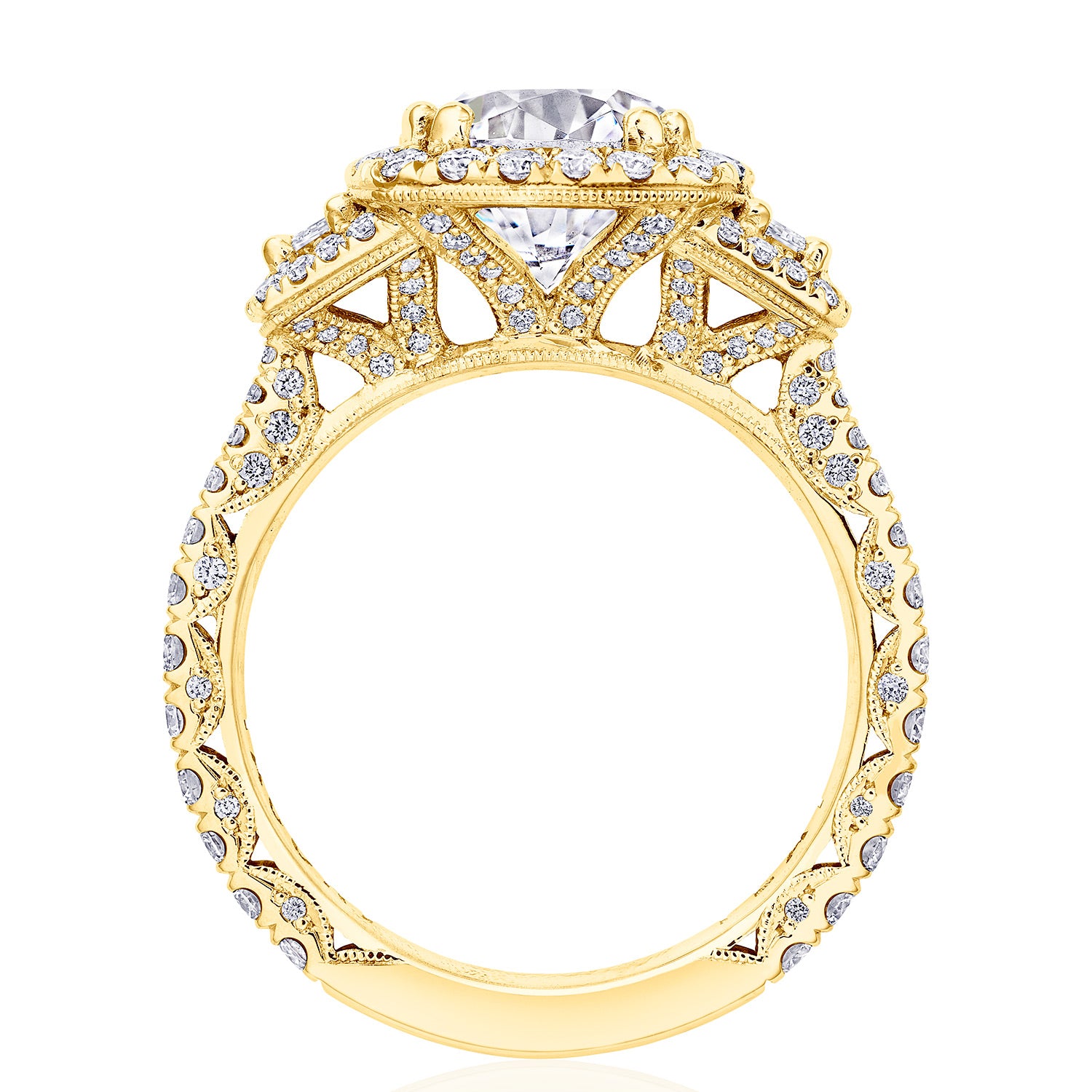 Round 3-Stone Engagement Ring