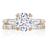 Round 3-Stone Engagement Ring