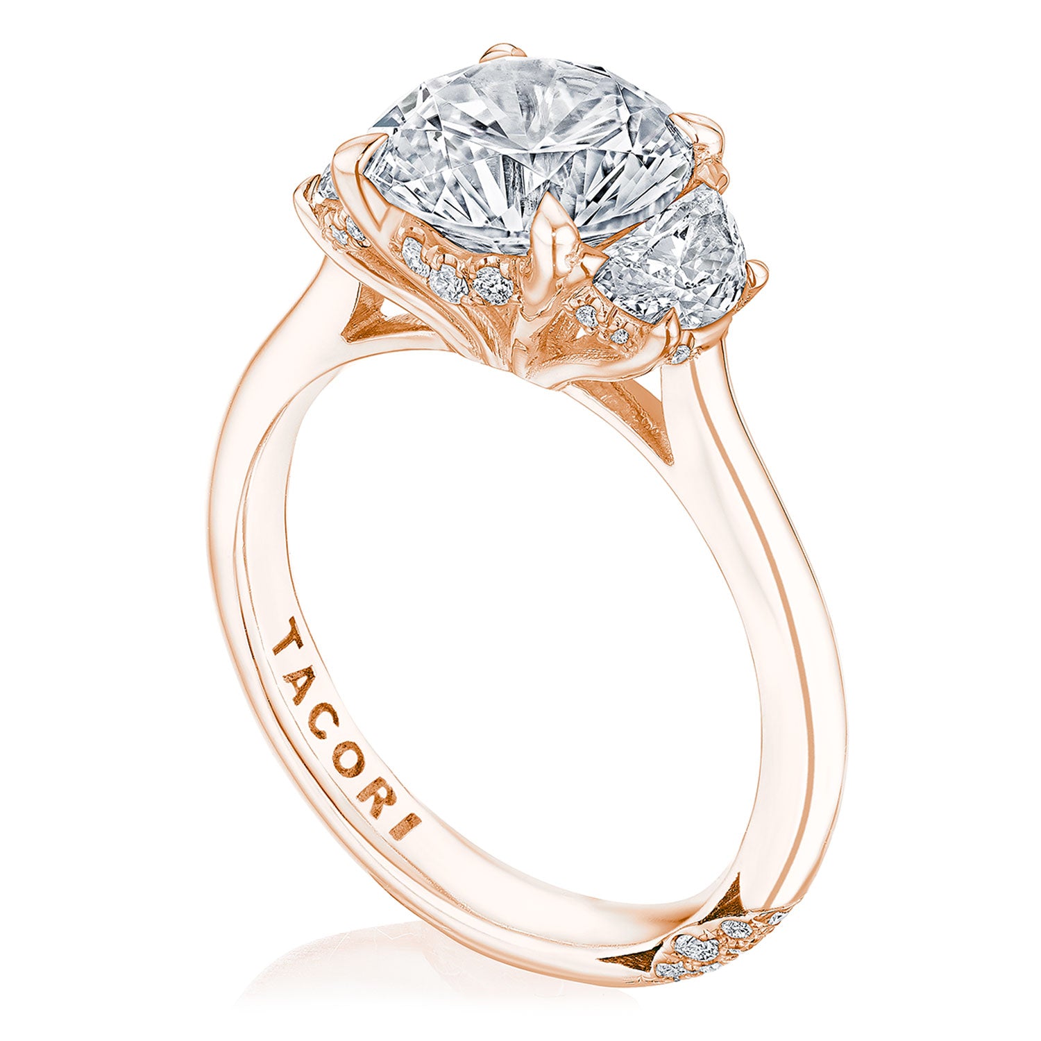 Round 3-Stone Engagement Ring