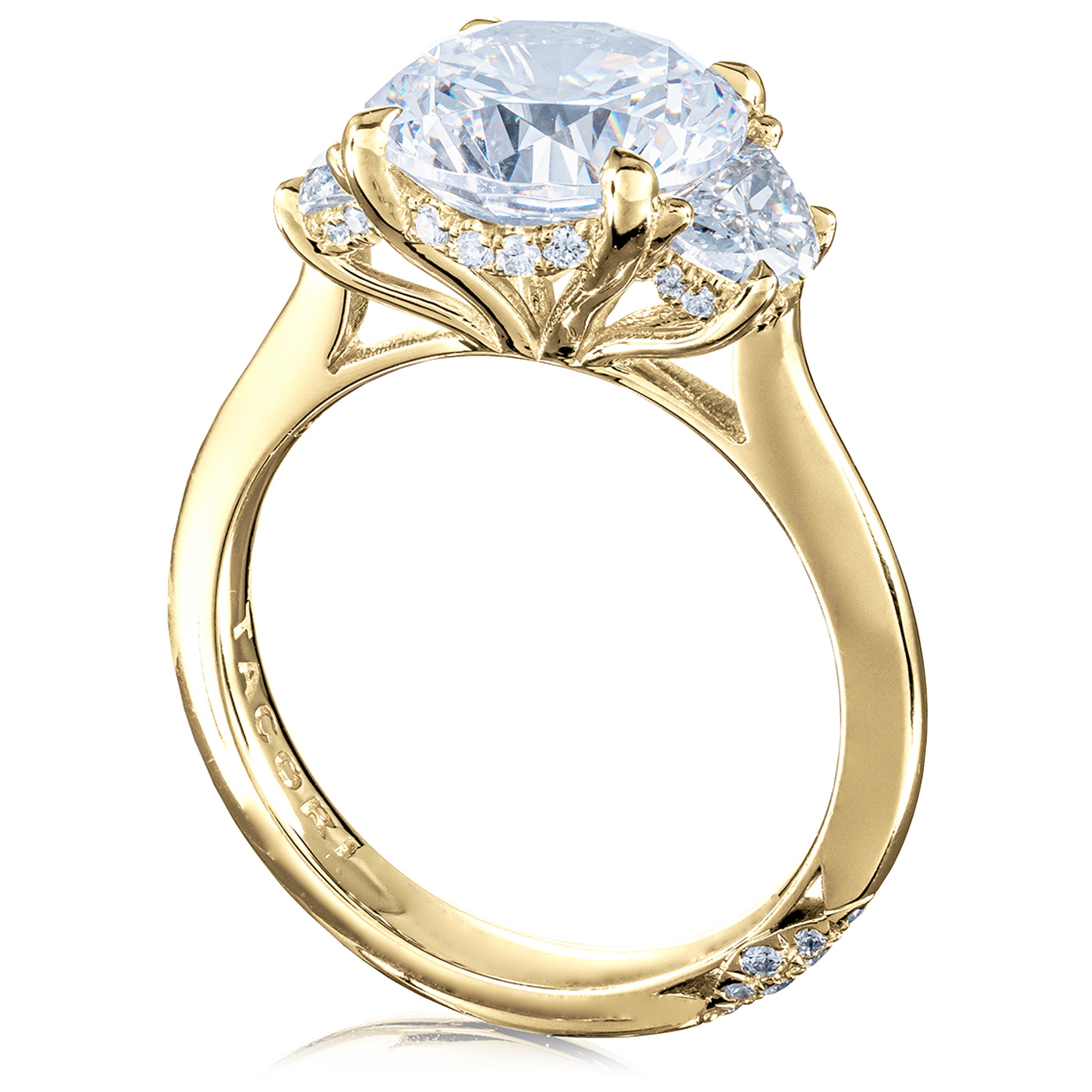 Round 3-Stone Engagement Ring