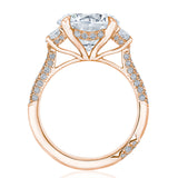 Round 3-Stone Engagement Ring