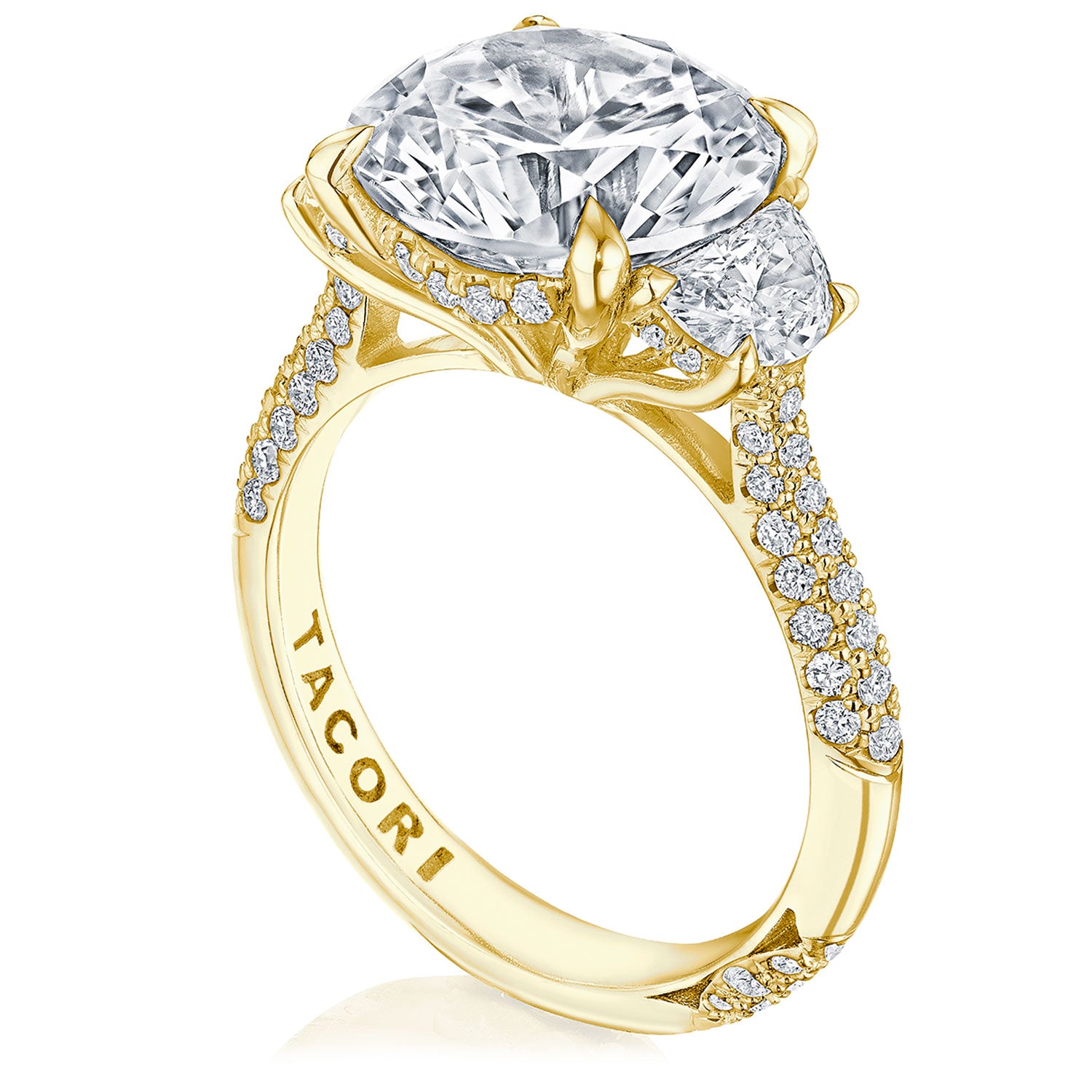 Round 3-Stone Engagement Ring