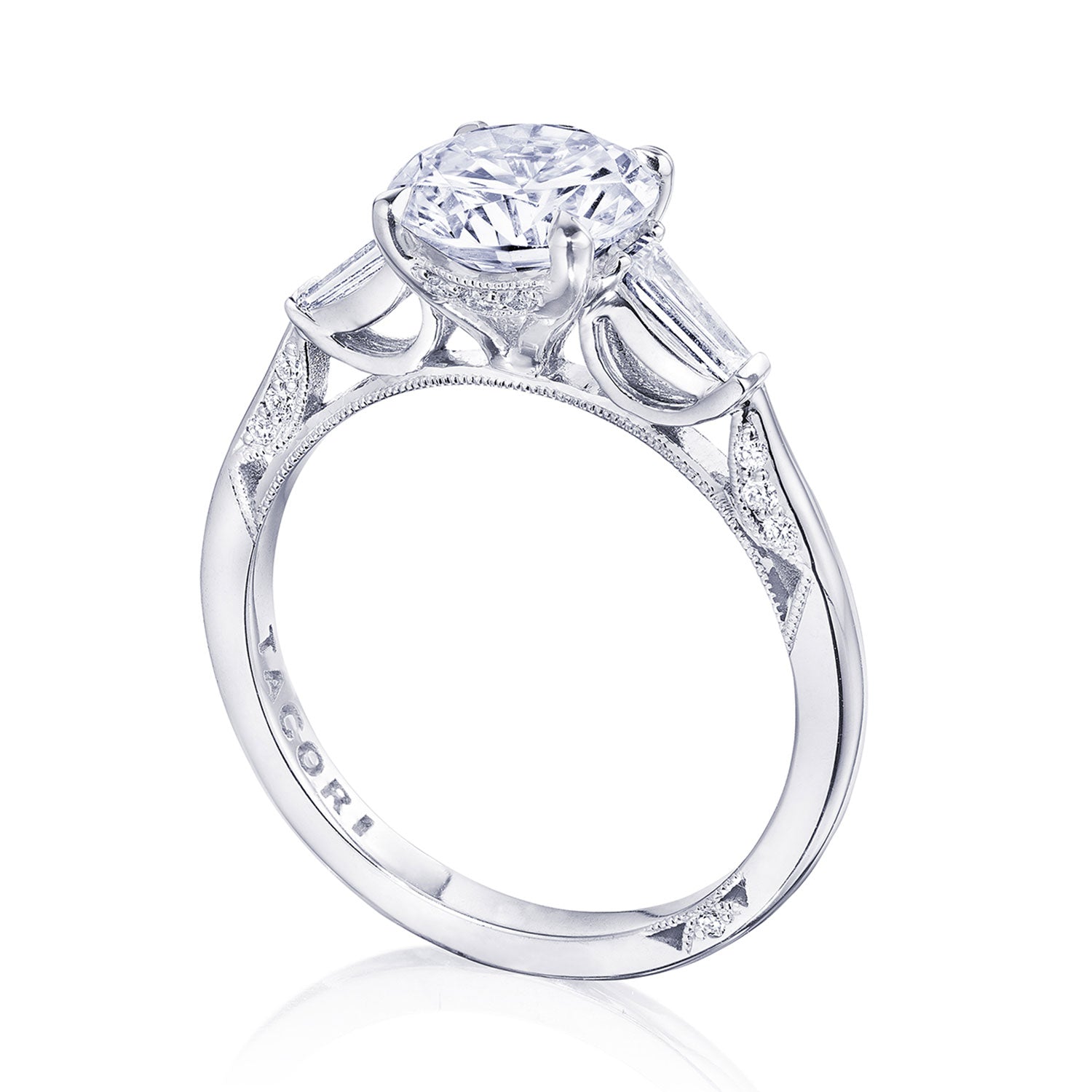 Round 3-Stone Engagement Ring