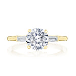 Round 3-Stone Engagement Ring