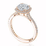 Round with Cushion Bloom Engagement Ring