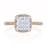 Princess with Cushion Bloom Engagement Ring